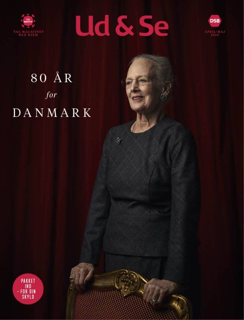Portræt og interview med HM Dronning Margrethe i anledning af hendes 80 års fødselsdag af Anne Sofie Kragh for Ud & Se